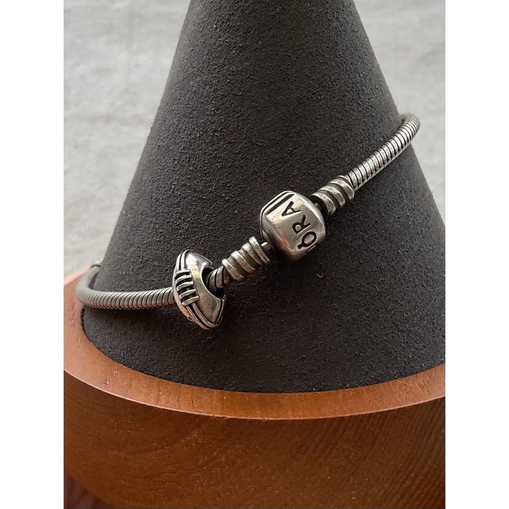 Pandora ALE 925 Sterling Silver Bracelet Football Charm